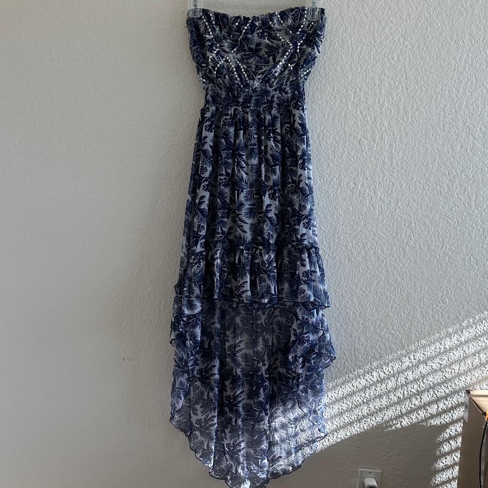 River Island Floral Strapless High-Low Dress - Picture 7 of 14